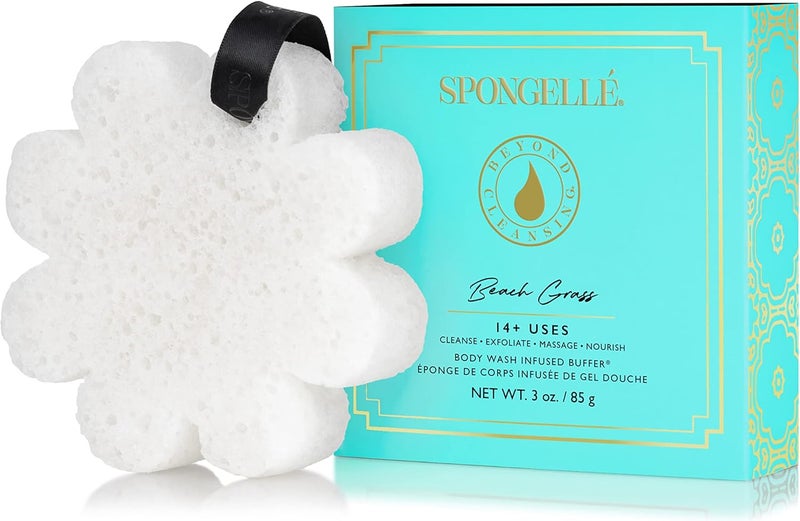 SPONGELLÉ Boxed Flower Shower Body Wash Infused Buffer, Beach Grass - Image 1